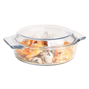 Nấu Ăn Đặt Cao Borosilicate Nồi Thủy Tinh Tròn Vuông 1L 2L 3L Nướng Món Ăn Chảo Với Nắp Cho Thực Phẩm Lưu Trữ Container Rang Chảo - Product Image 3