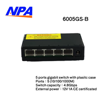 Commutateur réseau Gigabit ANPA 5 ports 10/100/1000 Mbps QoS 4,8 Gbps empilable Plug and Play Fast Ethernet pour la maison, le bureau et les caméras IP