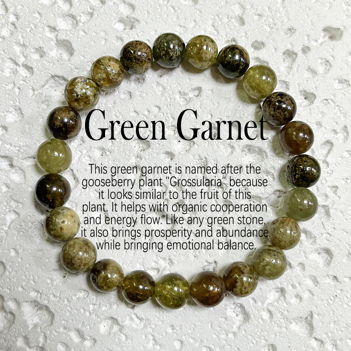 Pulsera de granate verde