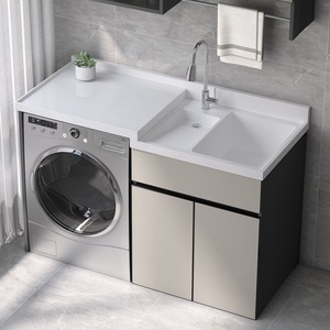 <span class=keywords><strong>Mueble</strong></span> integrado <span class=keywords><strong>de</strong></span> aluminio espacial <span class=keywords><strong>para</strong></span> <span class=keywords><strong>lavadora</strong></span> con balcón <span class=keywords><strong>y</strong></span> accesorios <span class=keywords><strong>de</strong></span> <span class=keywords><strong>baño</strong></span>, incluye <span class=keywords><strong>lavabo</strong></span> <span class=keywords><strong>y</strong></span> tabla <span class=keywords><strong>de</strong></span> lavar - Product Image 2
