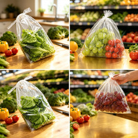 Sacs micro-perforés transparents personnalisés pour légumes, sacs à fruits en wicket, emballages alimentaires sur mesure pour aliments