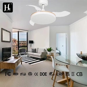 Bestselling product: 42 inch invisible blade <b>ceiling</b> fan <b>light</b> with white and black decorative lampshade for home use - Product Image 3