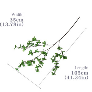 Feuilles de plantes vertes artificielles Lichao 105 cm, fleurs en soie, accessoires décoratifs pour mariage, feuillage, photographie en extérieur, décoration de la maison - Product Image 5