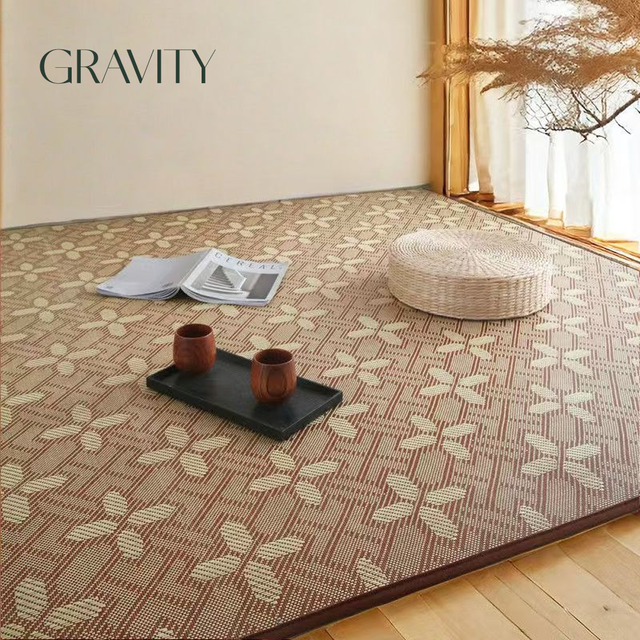 Trendy Modern Solid Color Cooling Rattan Mat with Non-slip Backing for Home Tatami and Child Napping