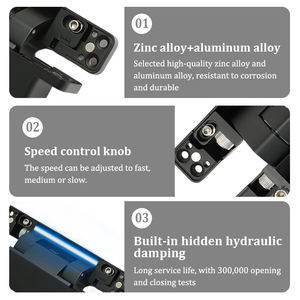 लोकप्रिय न्यूनतम नरम समापन एल्यूमीनियम मिश्र धातु हाइड्रोलिक समायोज्य हिंग 130 डिग्री 182x30 मिमी अदृश्य छिपा हुआ टिका - Product Image 3