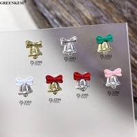 Breloques à ongles de Noël en alliage coloré en forme de cloche pour décoration festive, sac personnalisé de 10 pièces, breloques à ongles de qualité supérieure