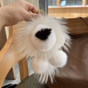 Llavero de Peluche con Forma de León Pequeño, de Piel de Conejo Rex, Bonito y al por Mayor - Product Image 2
