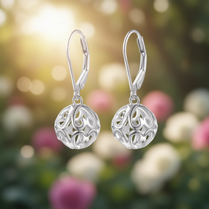 Pendientes clásicos de oro blanco con forma de bola para mujer, regalo de joyería de moda de aleación - Product Image 2
