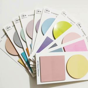 Morandi Round Transparent Sticky Notes Colorful <b>Memo</b> <b>Pad</b> Combination for Convenient Marking - Product Image 1
