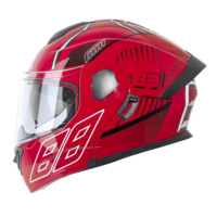 Casque de moto modulaire intégral ABS avec décalcomanie bleue - Certifié DOT et 3C - Unisexe - Vente directe usine