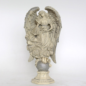 Good Quality Mother Virgin Mary and <strong>Baby</strong> <strong>Jesus</strong> in Angel Wing Resin Nativity Statue <strong>Figurine</strong> - Product Image 2