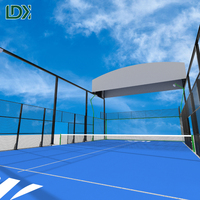 Elektrikli Geri Çekilebilir Çatılı, Temperli Camlı, Suni Çimli, Çelik Konstrüksiyonlu, WPT Onaylı Spor Kulübü İçin Padel Kortu