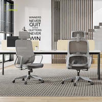 Chaise de bureau ergonomique de grande taille pour personnes corpulentes et de grande taille, avec soutien lombaire, réglable en hauteur, chaise de direction en maille avec appui-tête