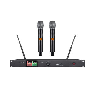 Micrófono XLR inalámbrico UHF de Karaoke de mano profesional, 4 canales, 110db, con estuche de <span class=keywords><strong>vuelo</strong></span> de 8 unidades - Product Image 3