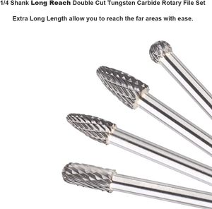 1/4 "ชุดหัวเจียรแบบหมุนก้าน6" ยาวถึงได้คู่สำหรับหัวเจียรแบบหมุนสำหรับเจาะงานไม้ดอกสว่านไดคัท - Product Image 3