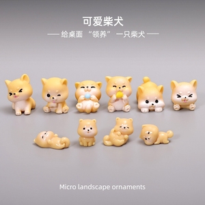 Figuras de Shiba Inu y cachorros adorables - Decoración de resina para coche, hogar, escritorio, manualidades DIY para el pequeño Halloween - Product Image 1