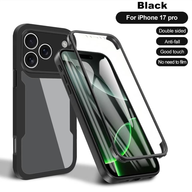 Double Sided 360 Full Protection Transparent Phone Case for iPhone 17 Pro Max Case Mobile Phone Cover with Screen Protector