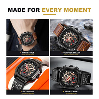 Großhandelsangebot SKMEI 9313 Quarz-Chronograph Armbanduhr 30M Wasserdicht Retro Lederband Herrenuhr Akzeptiert Individuelles Logo