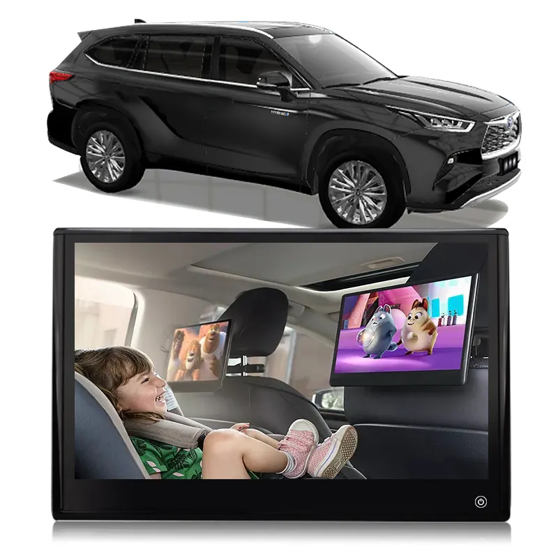 10.5 inch Auto electronic universal car headrest monitor with LED atmosphere light Android 11.0 2G+3G WIFI connect
