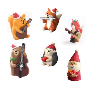 Christmas Resin Animal Figurines Dolls Indoor Decorations Desktop <b>Car</b> <b>Ornaments</b> Matte Finish DY1786 - Product Image 5