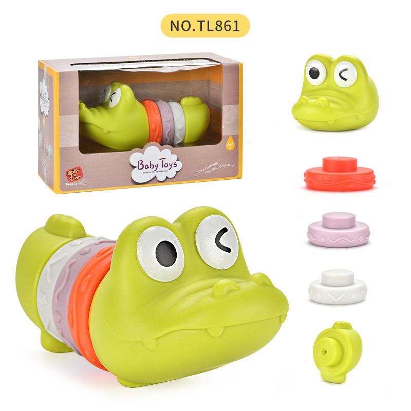 Детские игрушки Huiye, милые Мультяшные крокодиловые игрушки «сделай сам», собранные игрушки, Детский пазл, развивающие разноцветные игрушки для младенцев