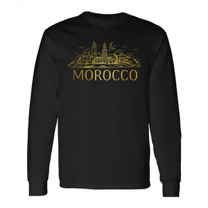 T-shirt promozionale vintage a maniche lunghe con stampa Marrakech Moroccan Pride - Product Image 2
