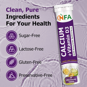 Comprimés effervescents OEM ODM Calcium Vitamine D3 sans sucre, sans lactose, sans gluten, sans conservateur, pour soutenir les dents, les os, les articulations et l'immunité - Product Image 2