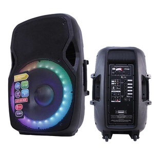 15 "1000W Audio professionale alimentato Karaoke TWS altoparlante festa illuminazione a LED + supporto + microfono-batteria Mic Bocina Parlante - Product Image 1