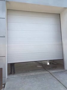 Portes <span class=keywords><strong>de</strong></span> <span class=keywords><strong>garage</strong></span> sectionnelles monobloc en acier galvanisé gris argenté, résistantes au vent, disponibles en tailles et couleurs personnalisées, pour sous-sol - Product Image 3