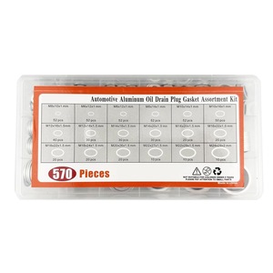 Kit d'assortiment de joints de bouchon de vidange d'huile en aluminium pour automobile, 570 pièces, 18 tailles, pour la réparation du moteur - Product Image 3
