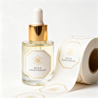 Autocollant en vinyle imperméable avec logo en feuille d'or personnalisé, rouleau d'autocollants pour flacon de parfum, impression adhésive professionnelle pour étiquettes de parfum