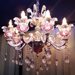 โคมไฟระย้าคริสตัลตกแต่งโคมไฟคริสตัลโคมไฟระย้าโคมไฟคริสตัลโคมไฟแขวนเพดานห้องจัดเลี้ยงวิลล่าโคมไฟเชิงเทียนสี - Product Image 5