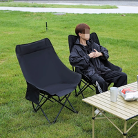Chaise lune d'extérieur pliante et portable pour camping, pêche, pique-nique, plage, avec dossier haut et fonction inclinable, pour le croquis, logo personnalisable
