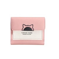 Porte-monnaie pliable mini pour femme, nouveau modèle portable, en PU, motif dessin animé, style coréen, idéal pour étudiants, vente directe usine