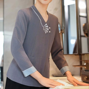 Conjunto de Ropa de Trabajo para Personal de Limpieza de Hotel, Otoño-Invierno, Manga Larga, para <span class=keywords><strong>Mujer</strong></span> - Product Image 5