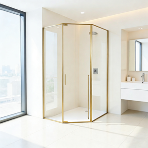 Cabine <span class=keywords><strong>de</strong></span> <span class=keywords><strong>douche</strong></span> moderne en acier inoxydable 304 <span class=keywords><strong>de</strong></span> type diamant avec porte pivotante <span class=keywords><strong>pour</strong></span> salle <span class=keywords><strong>de</strong></span> bain et hôtel - Product Image 6