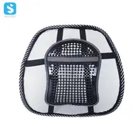 HomDSim Car Seat Office Chair Bamboo Chip Cover Cushion with Wire Mesh  Lumbar Back Support,Breathable Cool Black Mesh with Strap Comfortable  Ventilate