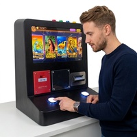 Youpinhui Machine de jeu portable mini préprogrammée avec 18 jeux, prise en charge de la création de jeux personnalisés, installation facile, construction métallique, 110/220V