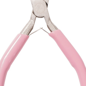 Pink Handle Diagonal Pliers 4.5 Inch Nickel Iron Alloy Smooth Jaw Slanted Mouth Jewelry Making Tools - Product Image 2