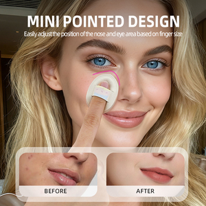 Disponibili: Set di 3 Spugnette per Trucco a Forma di Dito, Rosa, Giallo e Blu, per Correttore e Fondotinta, con Scatola - Product Image 2