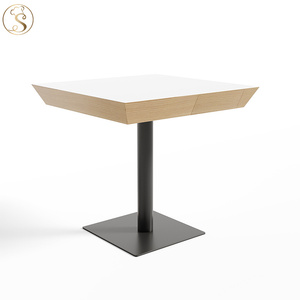 In stile moderno Hotel Cafe <span class=keywords><strong>Pizzeria</strong></span> ristorante tavolo da pranzo e sedie divano biglietto da visita Set tavolo e sedie in legno massello - Product Image 6