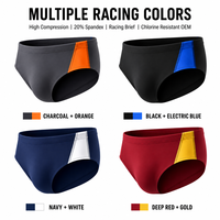 Slip de bain de compétition haute compression personnalisé pour homme, 20 % élasthanne, résistant au chlore, entraînement, OEM