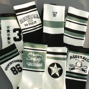 Cotton Breathable Letter Print Adult Casual Sport <b>Socks</b> Summer Knitted Patterned <b>Socks</b> - Product Image 4