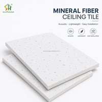 Plaque de plafond en fibres minérales 600x600, panneau acoustique pour plafond suspendu, grille de plafond suspendu pour bureau, école, hôpital
