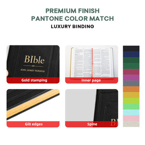 <span class=keywords><strong>Biblia</strong></span> Sagrada con Cubierta de Cuero Genuino, Diseño Nuevo, Personalizada de Fábrica, con Logotipo Estampado en Caliente y Costuras Doradas, Impresión de Libros, Gran Venta - Product Image 2