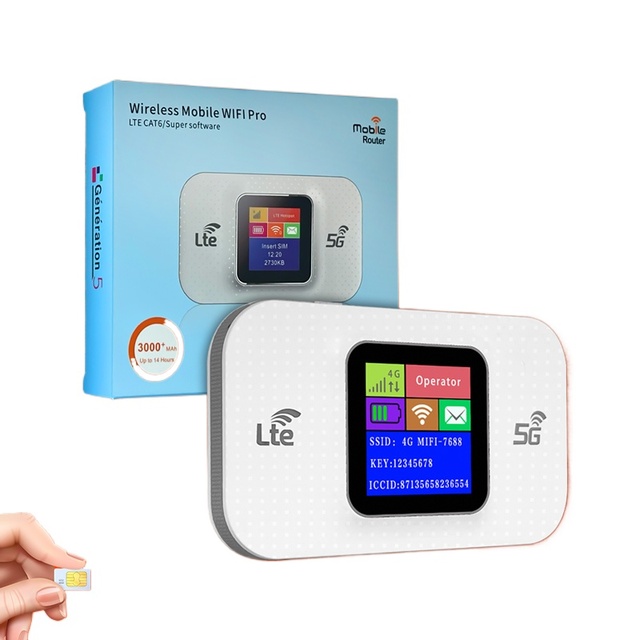 New Design 4G LTE Mobile WiFi Router with Firewall & VPN 3000mAh Battery Automotive Use High Speed 2.4GHz 150Mbps