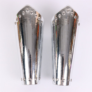 Protège-poignet médiéval en argent et or, lisse, <span class=keywords><strong>rivet</strong></span>é, en similicuir, pour chevaliers, scène, Halloween, Noël, carnaval, accessoire de cosplay - Product Image 4