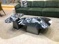 Table basse en marbre noir Napoléon BOTON STONE, pierre naturelle, design moderne et luxueux pour appartement européen, pour salon