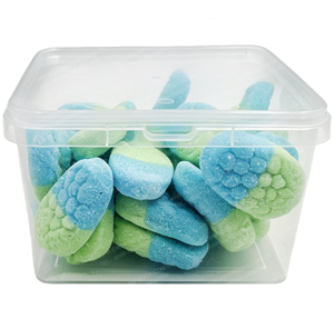 Caramelle Gommose Ovali Bicolore Blu-Verde con Rivestimento Zuccherato, Gusto Frutta, Etichetta Privata OEM ODM Halal, Caramelle Morbide per Bambini - Product Image 2