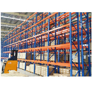 מערכת מדפים מתכווננת ממתכת, עמידה במיוחד, לאחסון במחסן, מדפי משטחים כפולים לעומק כפול - Product Image 1